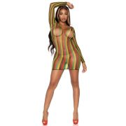 LEG AVENUE – MINIVESTIDO DE RED RASTAS TALLA UNICA