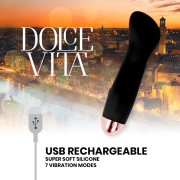 DOLCE VITA – VIBRADOR RECARGABLE ONE NEGRO 7 VELOCIDADES