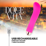 DOLCE VITA – VIBRADOR RECARGABLE TWO ROSA 7 VELOCIDADES