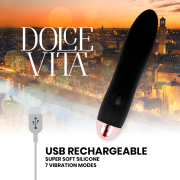 DOLCE VITA – VIBRADOR RECARGABLE FOUR NEGRO 7 VELOCIDADES