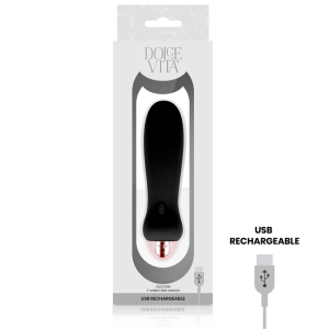 DOLCE VITA – VIBRADOR RECARGABLE FIVE NEGRO 7 VELOCIDADES