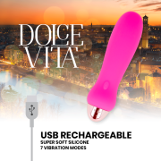 DOLCE VITA – VIBRADOR RECARGABLE FIVE ROSA 7 VELOCIDADES