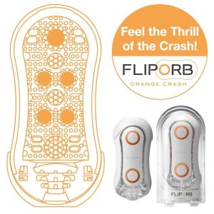 TENGA – FLIP ORB STRONG MASTURBADOR CRASH BLANCO Y NARANJA