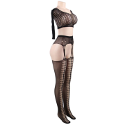 QUEEN LINGERIE – BODYSTOCKING TOP MANGA LARGA S/L