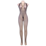 QUEEN LINGERIE – BODYSTOCKING CUELLO HALTER Y ESPALDA ABIERTA S/L