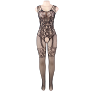 QUEEN LINGERIE – BODYSTOCKING CON ABERTURA FLORES S/L