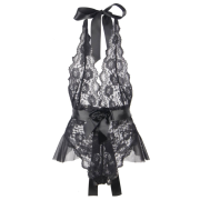 QUEEN LINGERIE – TEDDY ESCOTADO DE ENCAJES S/M