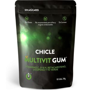 WUG GUM – MULTIVIT CHICLE VITAMINA C, H, D, BETACAROTENO, LICOPENO Y TÉ VERDE 10 UNIDADES