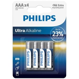 PHILIPS – ULTRA ALKALINE PILA AAA LR03 BLISTER*4