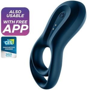 SATISFYER – EPIC DUO ANILLO VIBRADOR APP AZUL