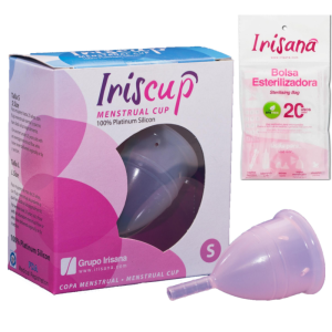 IRISCUP – COPA MESTRUAL ROSA PEQUEÑA + BOLSA ESTERILIZADORA GRATIS