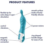 SATISFYER – AMAZING 2 VIBRADOR PUNTO A TURQUESA