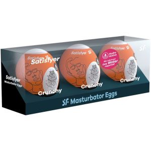 SATISFYER – 3 HUEVOS MASTURBADORES NAUGHTY, SAVAGE  CRUNCHY