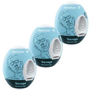 SATISFYER – 3 HUEVOS MASTURBADORES SAVAGE