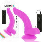 DIVERSIA – DILDO FLEXIBLE CON VIBRACION LILA 21.5 CM -O- 4.5 CM