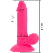 DIVERSIA – DILDO FLEXIBLE CON VIBRACION ROSA 17 CM -O- 3.3 CM