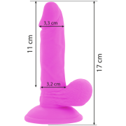 DIVERSIA – DILDO FLEXIBLE CON VIBRACION MORADO 17 CM -O- 3.3 CM