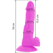 DIVERSIA – DILDO REALISTICO FLEXIBLE CON VIBRACIÓN LILA 18 CM -O- 4 CM