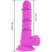 DIVERSIA – DILDO REALISTICO FLEXIBLE CON VIBRACION LILA 20.5 CM -O- 4.2 CM