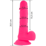 DIVERSIA – DILDO FLEXIBLE CON VIBRACION ROSA 20.5 CM -O- 4.2 CM