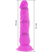 DIVERSIA – DILDO FLEXIBLE CON VIBRACION LILA 21 CM -O- 4.9 CM