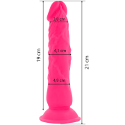 DIVERSIA – DILDO REALISTICO FLEXIBLE CON VIBRACION ROSA 21 CM -O- 4.9 CM