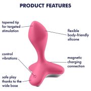 SATISFYER – GAME CHANGER PLUG VIBRADOR ROSA