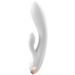 SATISFYER DOUBLE FLEX VIBRADOR APP – BLANCO