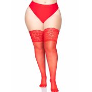 LEG AVENUE – MEDIAS ROJAS AUTOADHESIVAS CON ENCAJE ANCHO ONE SIZE