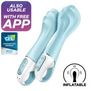 SATISFYER – AIR PUMP VIBRATOR 5+ VIBRADOR PUNTO G INFLABLE APP AZUL