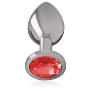 INTENSE – PLUG ANAL METAL ALUMINIO CON CRISTAL ROJO TALLA S