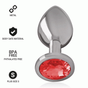 INTENSE – PLUG ANAL METAL ALUMINIO CON CRISTAL ROJO TALLA S