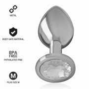 INTENSE – PLUG ANAL METAL ALUMINIO CON CRISTAL PLATA TALLA M