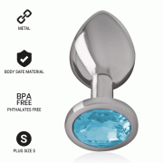 INTENSE – PLUG ANAL METAL ALUMINIO CON CRISTAL AZUL TALLA S