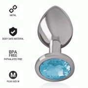 INTENSE – PLUG ANAL METAL ALUMINIO CON CRISTAL AZUL TALLA M