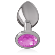 INTENSE – PLUG ANAL METAL ALUMINIO CON CRISTAL ROSA TALLA S