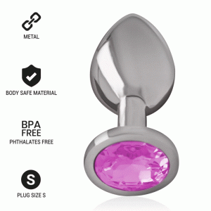 INTENSE – PLUG ANAL METAL ALUMINIO CON CRISTAL ROSA TALLA S