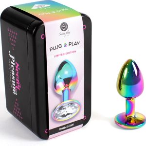 SECRETPLAY – METAL BUTT PLUG MULTICOLOR TALLA S 7 CM