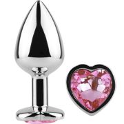 SECRETPLAY – METAL BUTT PLUG CORAZÓN FUCSIA TALLA S 7 CM