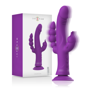 INTENSE – CASANOVA VIBRADOR RABBIT SILICONA TRIPLE MOTOR MORADO