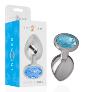 INTENSE – PLUG ANAL METAL ALUMINIO CON CRISTAL AZUL TALLA L