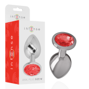 INTENSE – PLUG ANAL METAL CON CRISTAL ROJO TALLA M