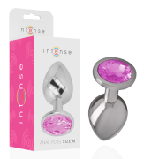 INTENSE – PLUG ANAL METAL ALUMINIO CON CRISTAL ROSA TALLA M