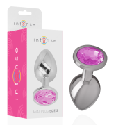 INTENSE – PLUG ANAL METAL ALUMINIO CON CRISTAL ROSA TALLA S