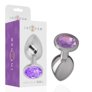 INTENSE – PLUG ANAL METAL ALUMINIO CON CRISTAL VIOLETA TALLA S