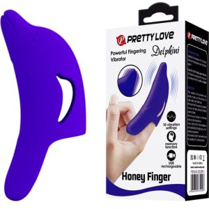 PRETTY LOVE – DELPHINI PODEROSO ESTIMULADOR DE DEDO AZUL OSCURO