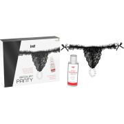 INTT RELEASES – PANTY BRASILEÑA NEGRA CON PERLAS Y GEL LUBRICANTE 50 ML