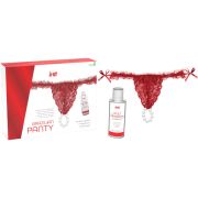 INTT RELEASES – PANTY BRASILEÑO ROJA CON PERLAS Y GEL LUBRICANTE 50 ML