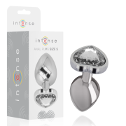 INTENSE – PLUG ANAL METAL ALUMINIO CORAZÓN BLANCO TALLA S