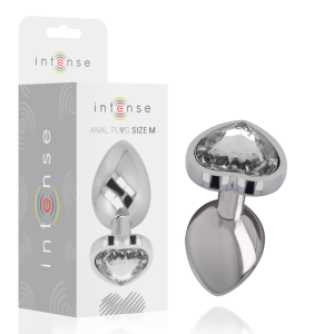 INTENSE – PLUG ANAL METAL ALUMINIO CORAZÓN BLANCO TALLA M